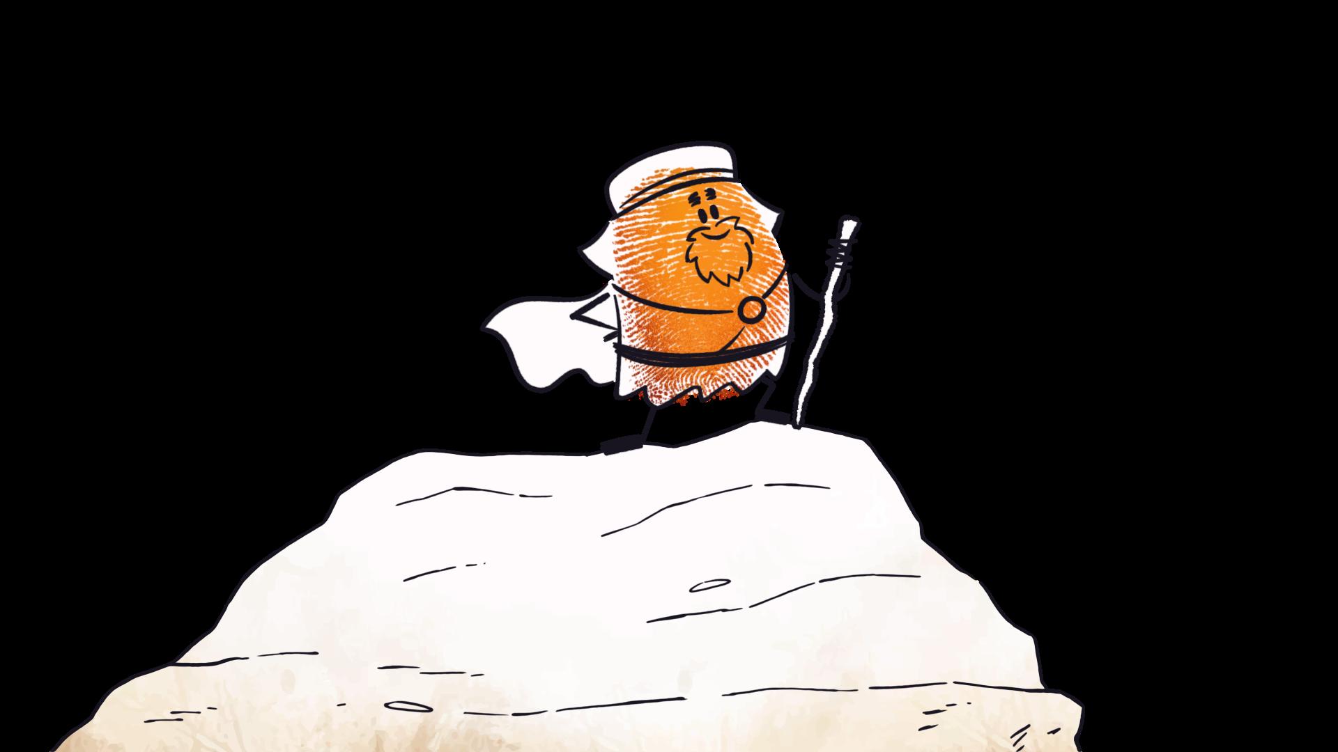 Thumbprint Lehi, a character in the new "Thumb Follow Me" YouTube video series, created by Brigham and Noah Sunday for StoryBox Studios. The series aims to be a child-friendly companion for "Come Follow Me," The Church of Jesus Christ of Latter-day Saints instruction curriculum.