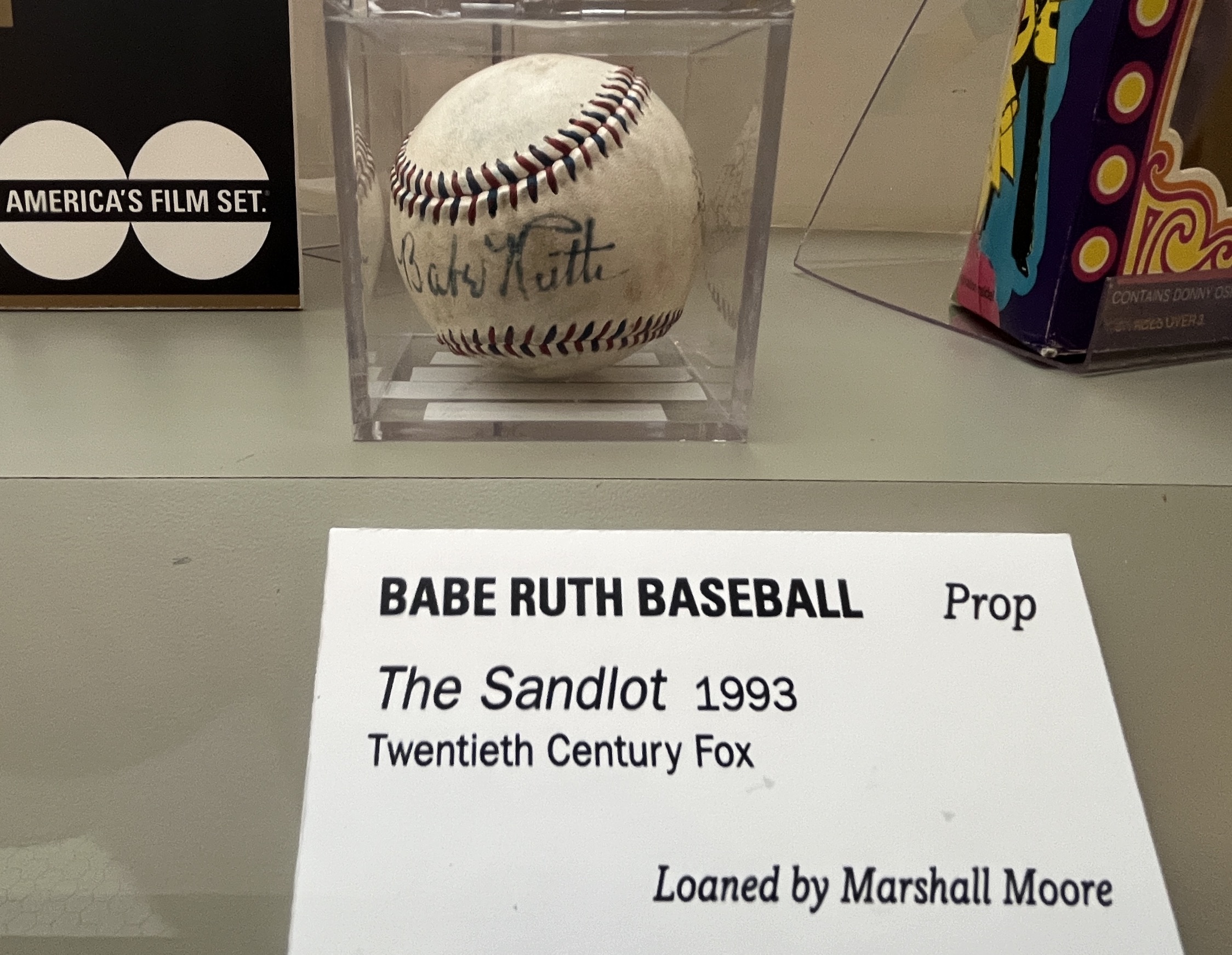 The signed Babe Ruth baseball prop from "The Sandlot" on display at the Utah Capitol on Friday.