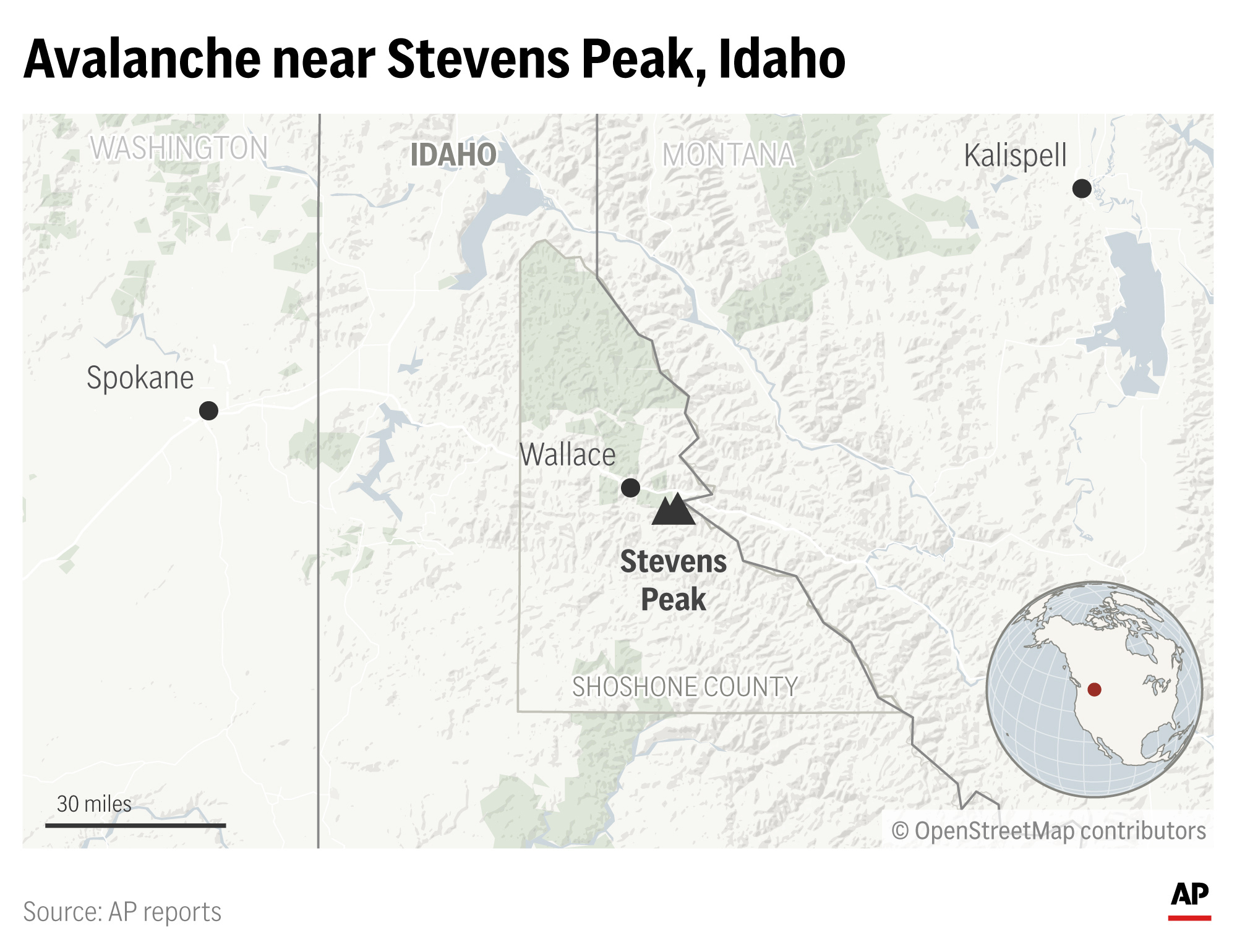 An avalanche has swept down a mountainside in Idaho's panhandle. 