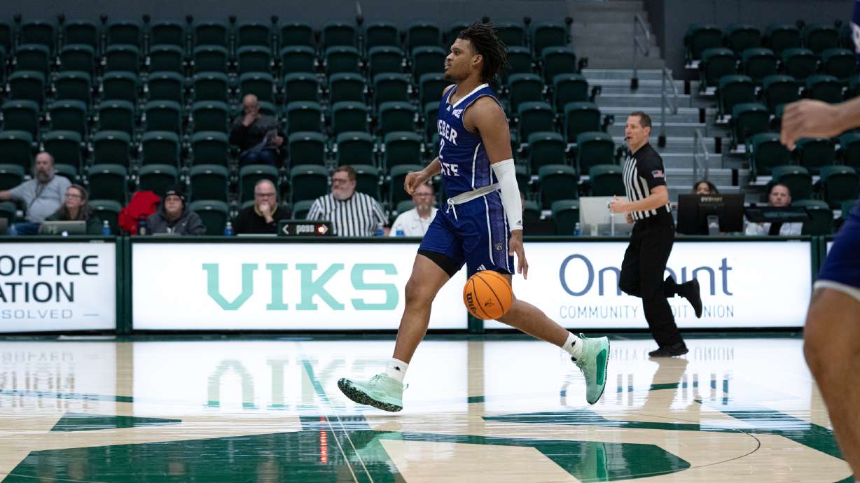 Weber State men's basketball plays Portland State, Saturday, Jan. 13, 2024 in Portland, Oregon.
