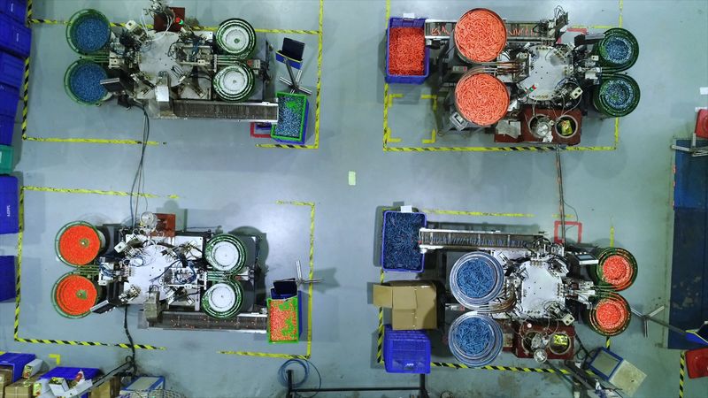 An undated handout photo of the Aequs toy manufacturing facility in Belgaum, India.