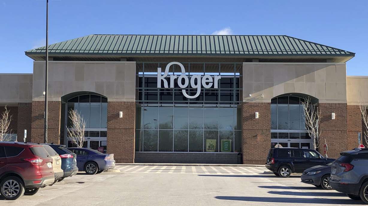 A Kroger grocery store is seen, Jan. 23, 2021, in Novi, Mich. Washington state Attorney General Bob Ferguson on Monday sued to block the proposed merger of Kroger and Albertsons, two of the nation's largest grocery chains.