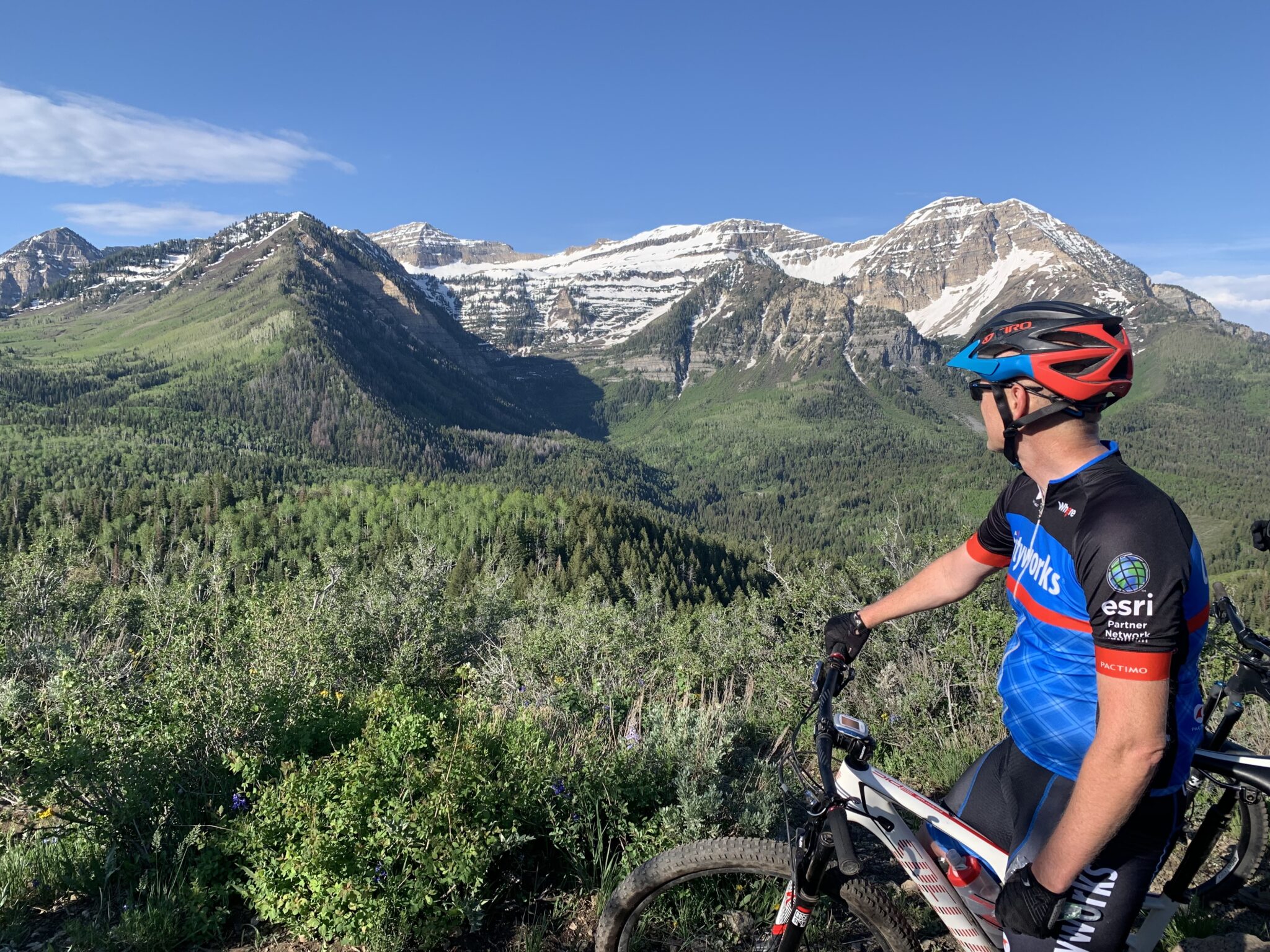 Rep. Jeff Stenquist, R-Draper, mountain bikes in American Fork Canyon in May 2020.