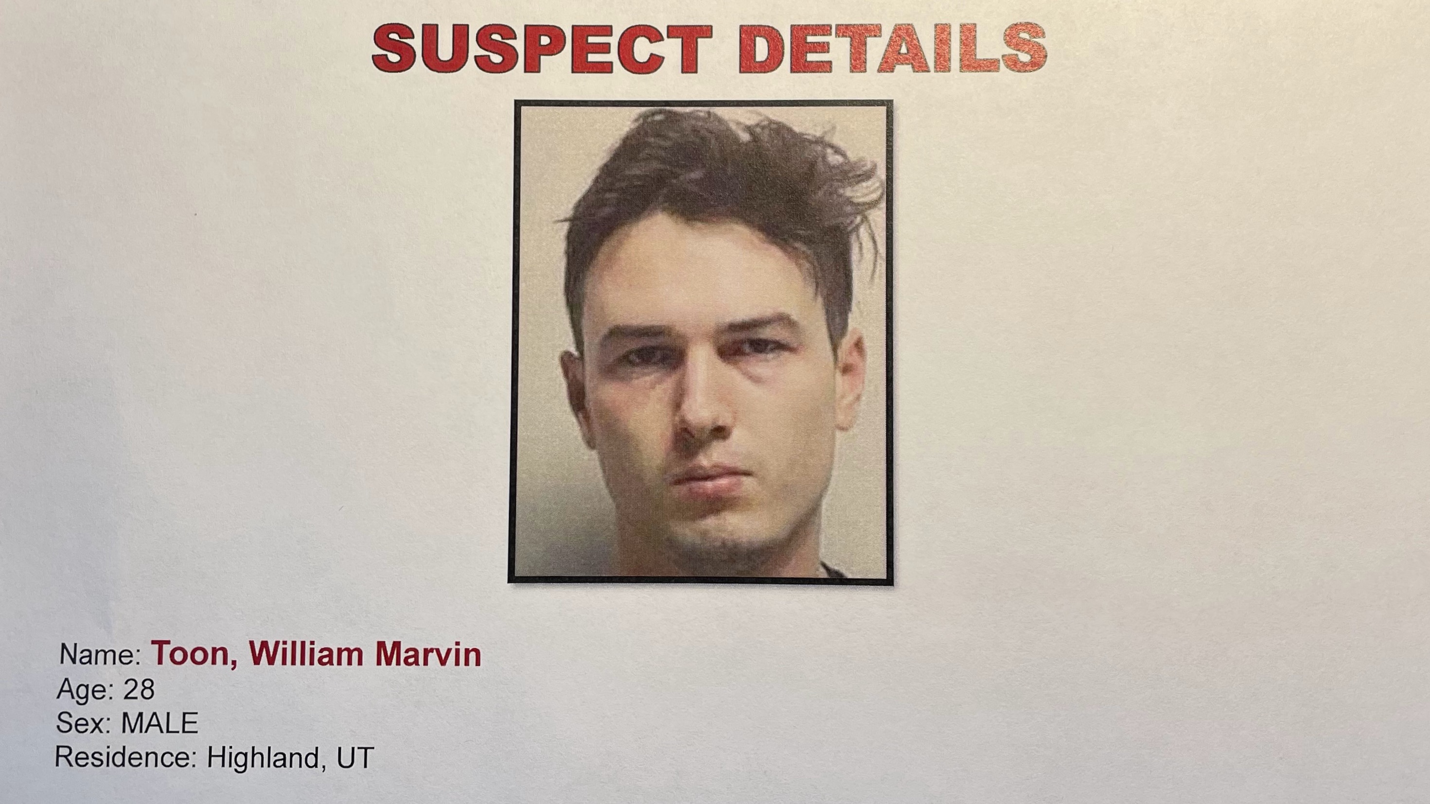 The photo, from a flyer released by Ogden police on Tuesday, shows William Marvin Toon, the victim in a police shooting on Sunday in Riverdale. Ogden Police Chief Eric Young said Toon had been sought in an attempted murder case out of Pleasant Grove.