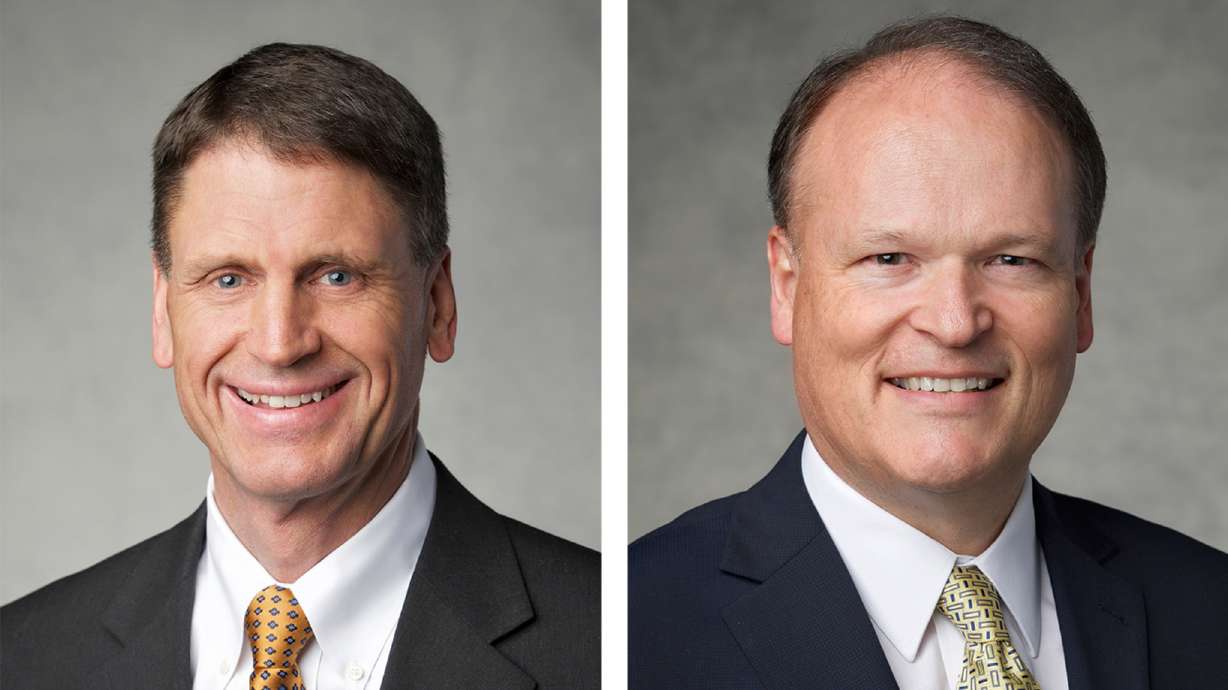 The church announced Wednesday Elder Carl B. Cook, left, has been called as the senior president of the Presidency of the Seventy, and Elder Marcus B. Nash has been called as a member of the presidency.