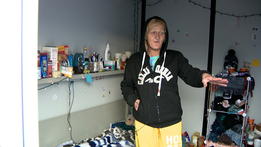 Joni Vierra, one of 50 people getting help with micro shelters in Utah.