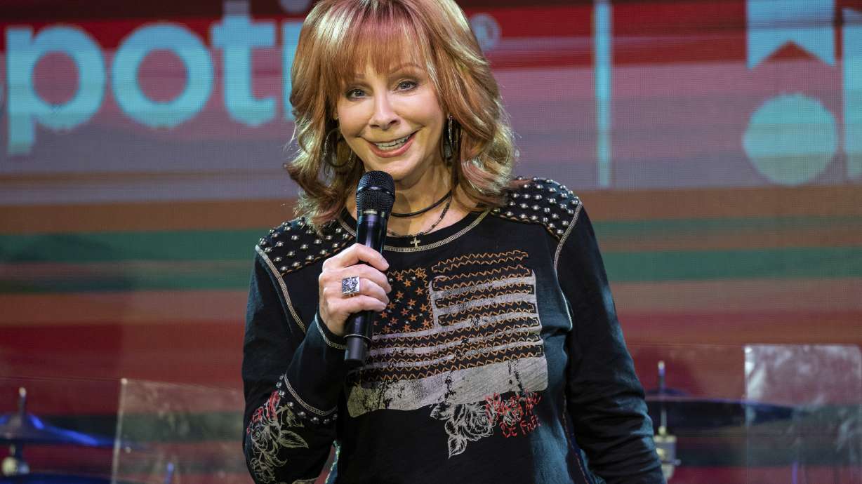Reba McEntire performs during the 2023 CMA Fest on June 9, 2023, at the Spotify House in Nashville, Tenn. McEntire will grace next month’s Super Bowl stage to sing the national anthem.