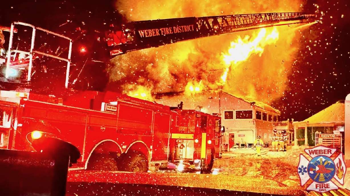 A fire on Monday largely destroyed the barn-like structure serving as the operations center at Nordic Valley, the Eden-area ski resort.