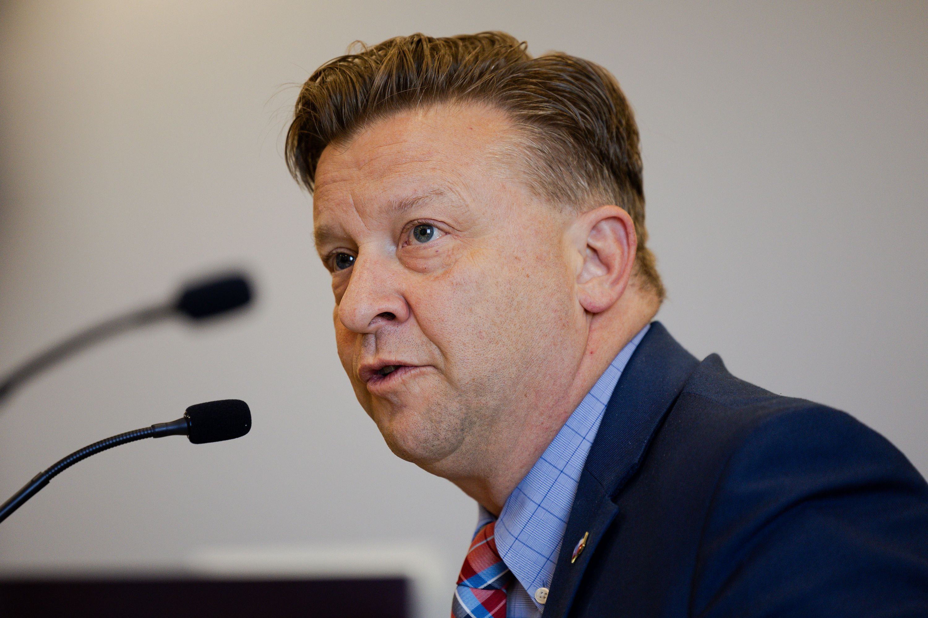 Sen. Todd Weiler, R-Woods Cross, speaks about his proposed substitute bill during a Senate Government Operations and Political Subdivisions Standing Committee hearing at the Utah Capitol in Salt Lake City on Thursday.