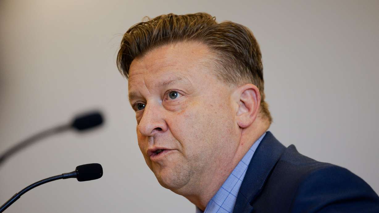 Sen. Todd Weiler, R-Woods Cross, speaks about his proposed substitute bill during a Senate Government Operations and Political Subdivisions Standing Committee hearing at the Utah Capitol in Salt Lake City on Thursday.