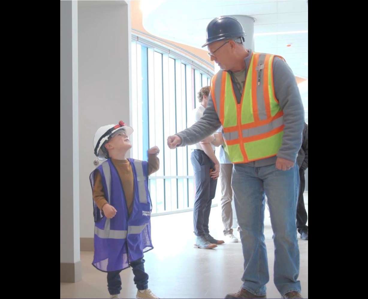 Mike Kautz shares a headlamp with Talmage Blodgett
