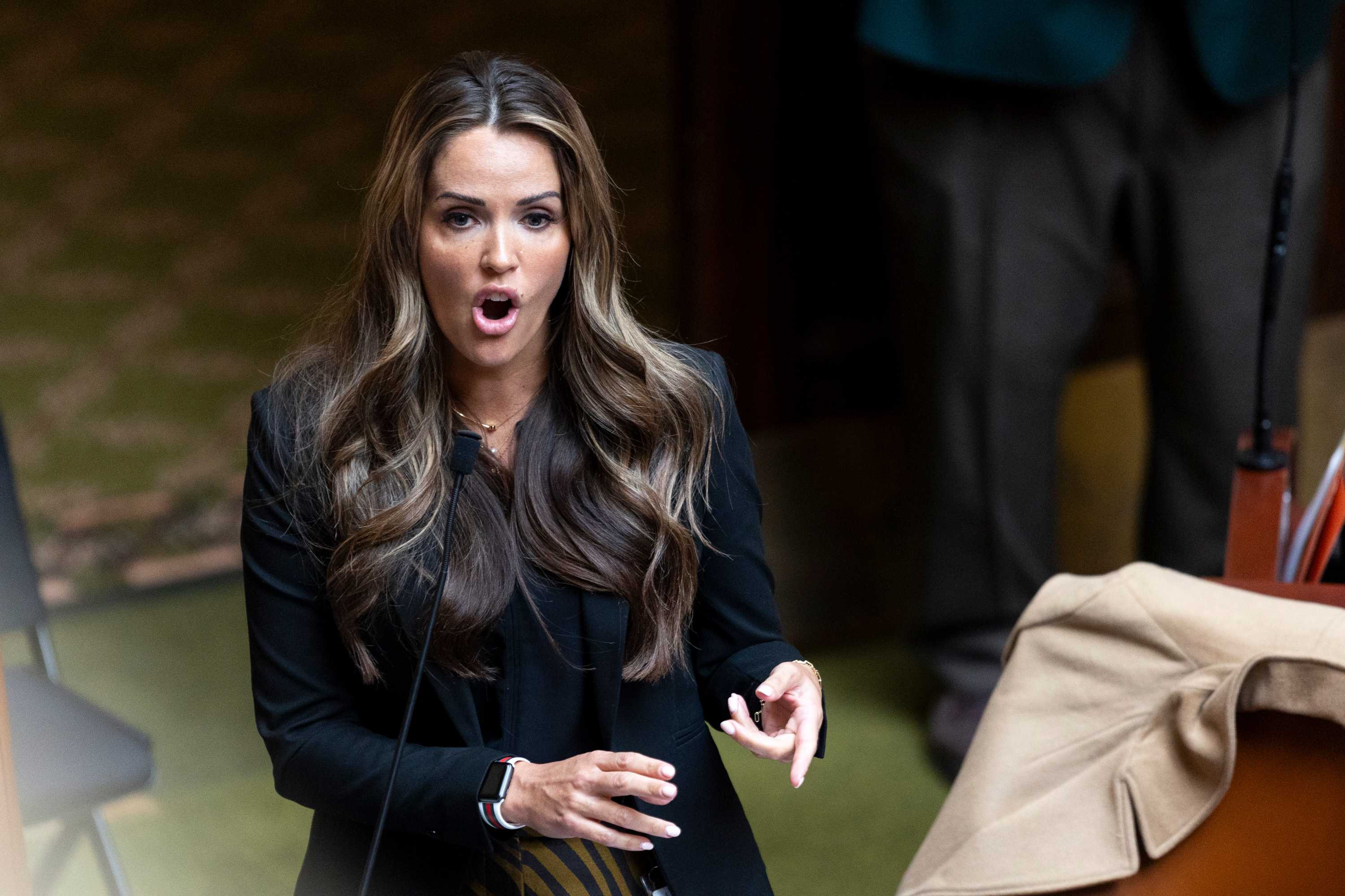 Rep. Kera Birkeland, R-Morgan, speaks about HB257 at the Capitol in Salt Lake City on Friday.