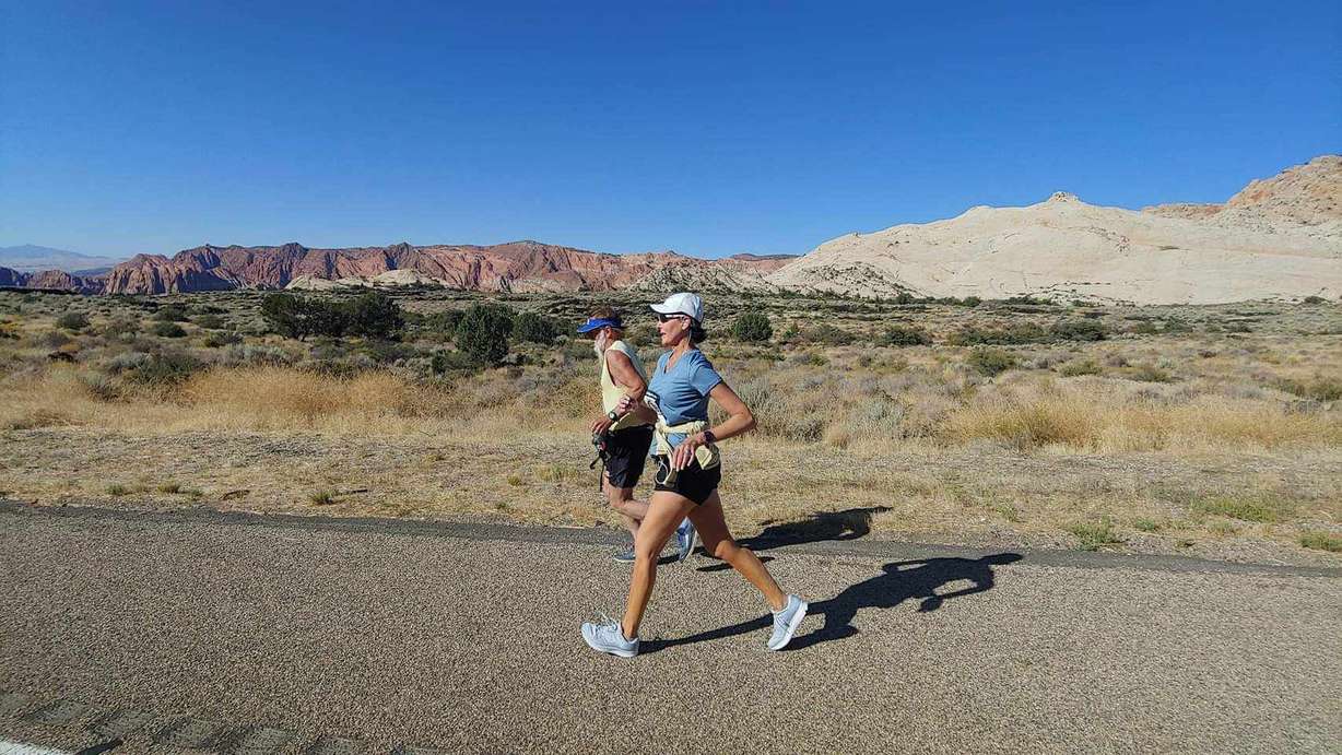 John Bozung and his wife Marcy Bozung run together in southern Utah. He was recently diagnosed with stage 4 prostate cancer and has run 533 marathons, with no plans of stopping.