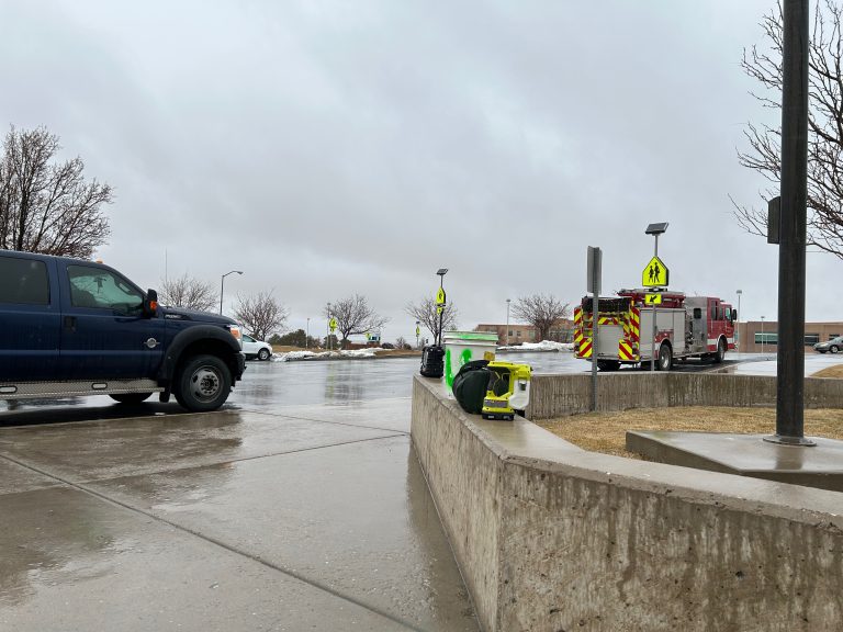 Emergency vehicles in front of Canyon View Middle School, Cedar City, Jan. 21. Students and teachers will move to remote learning for both Monday and Tuesday after people were sickened due to possible exposure to carbon monoxide.