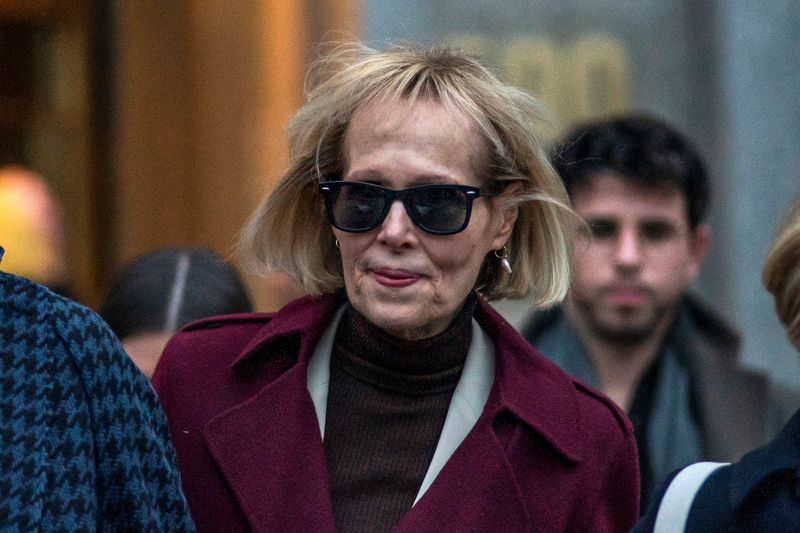 E. Jean Carroll exits Manhattan Federal Court, in the second civil trial after she accused former president Donald Trump of raping her decades ago, in New York City, Jan. 18.
