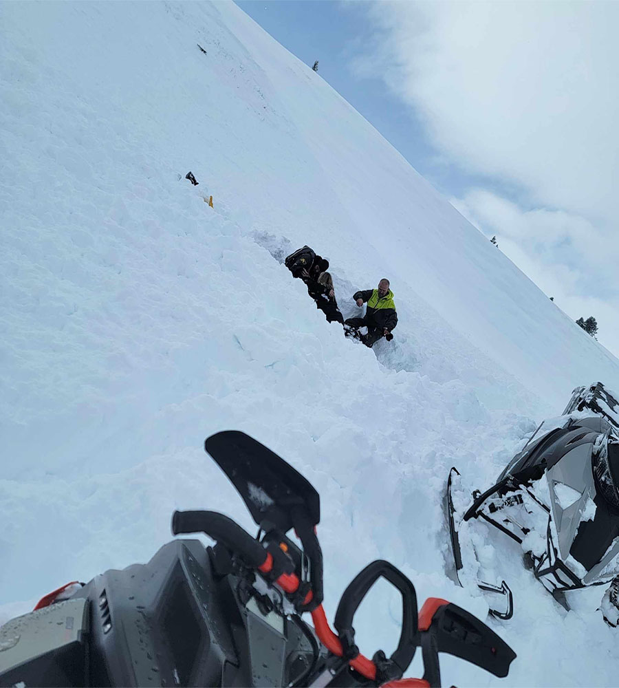 Billy Seibert with his wife Jennifer Seibert, where he was dug out of the avalanche.