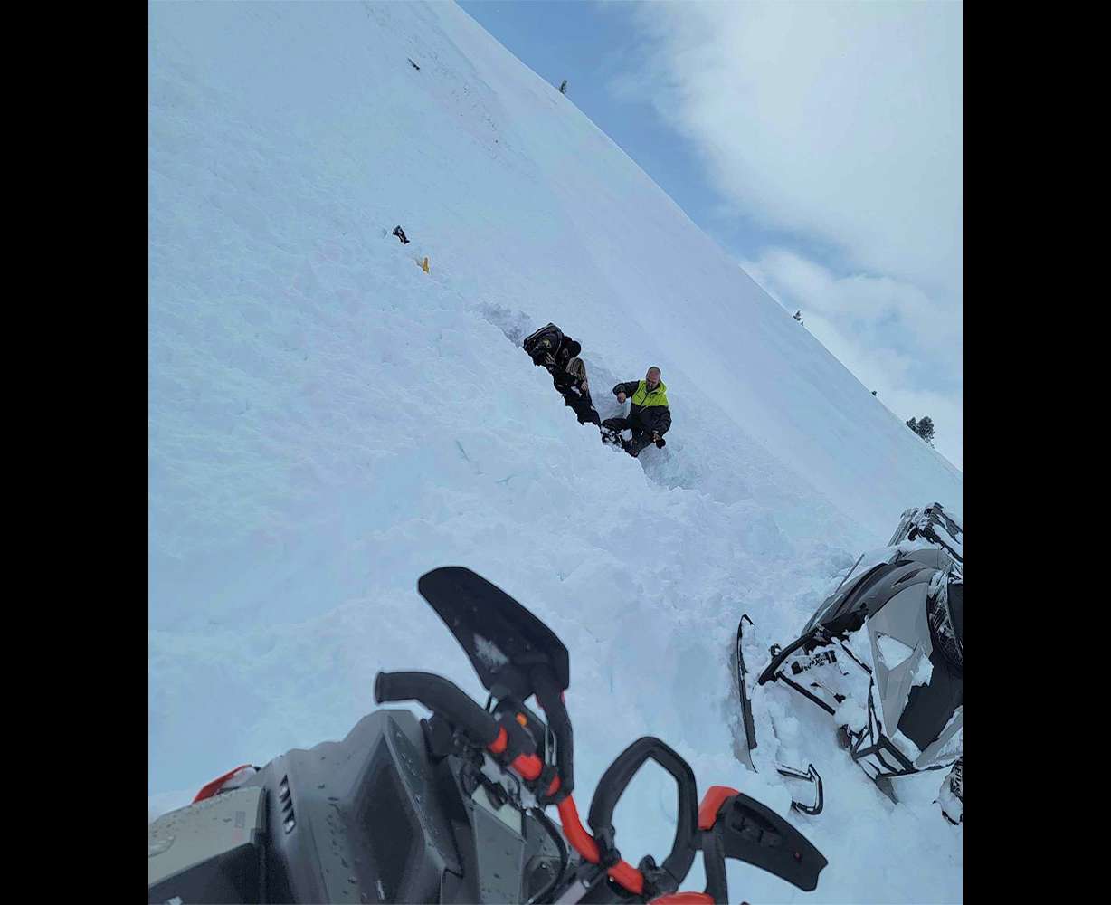Billy Seibert with his wife Jennifer Seibert, where he was dug out of the avalanche.