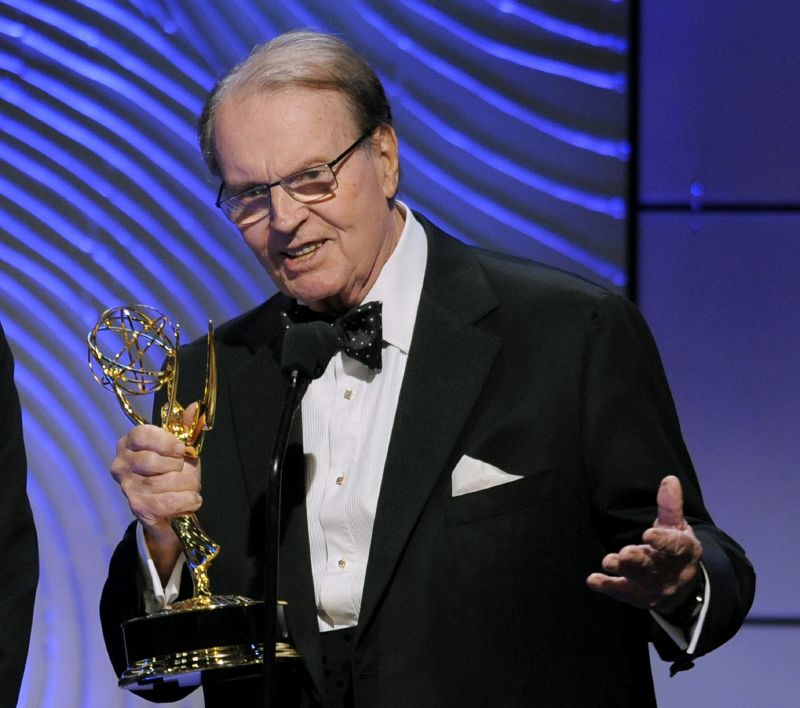 Charles Osgood accepts the award for outstanding morning program for "CBS Sunday Morning" at the 40th Annual Daytime Emmy Awards on June 16, 2013, in Beverly Hills, Calif. Osgood has died. He was 91.