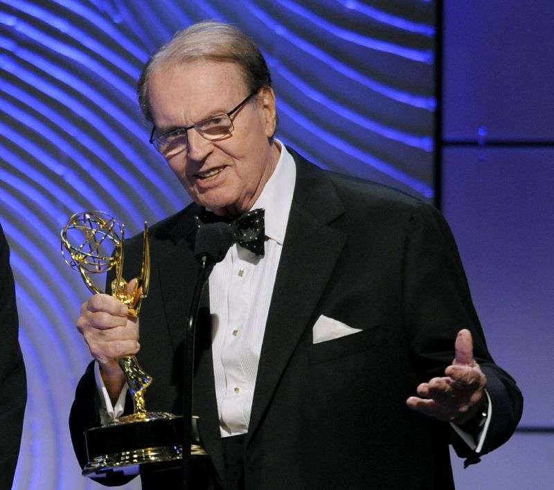 Charles Osgood accepts the award for outstanding morning program for "CBS Sunday Morning" at the 40th Annual Daytime Emmy Awards on June 16, 2013, in Beverly Hills, Calif. Osgood has died. He was 91.