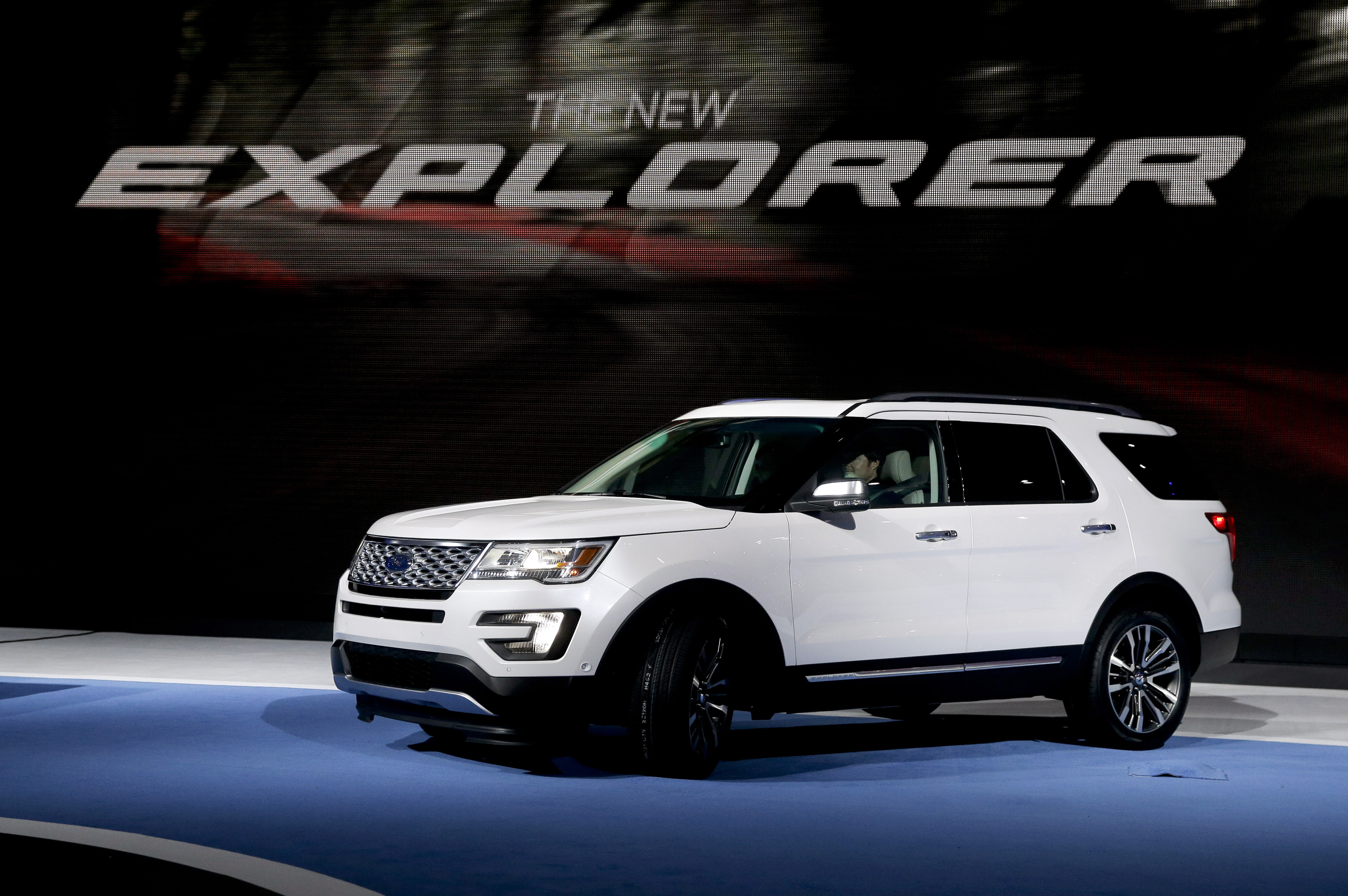 The 2016 Ford Explorer is presented during the Los Angeles Auto Show on Nov. 19, 2014, in Los Angeles. Ford is recalling nearly 1.9 million Explorer SUVs in the U.S. because a trim piece can fly off and create a hazard for other drivers.