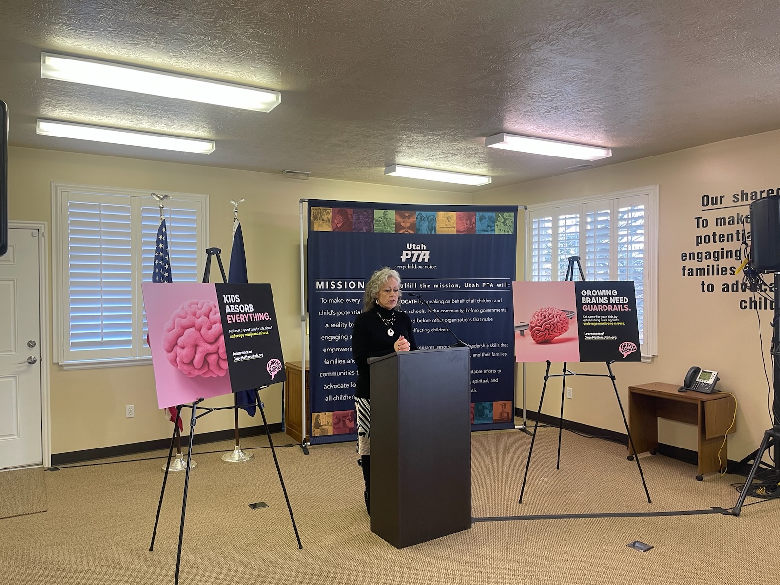 Heather Lewis, substance use prevention coordinator for the Utah County Health Department, talks about the dangers of underage marijuana use and how parents can talk about it with their kids during a press conference on Wednesday. 