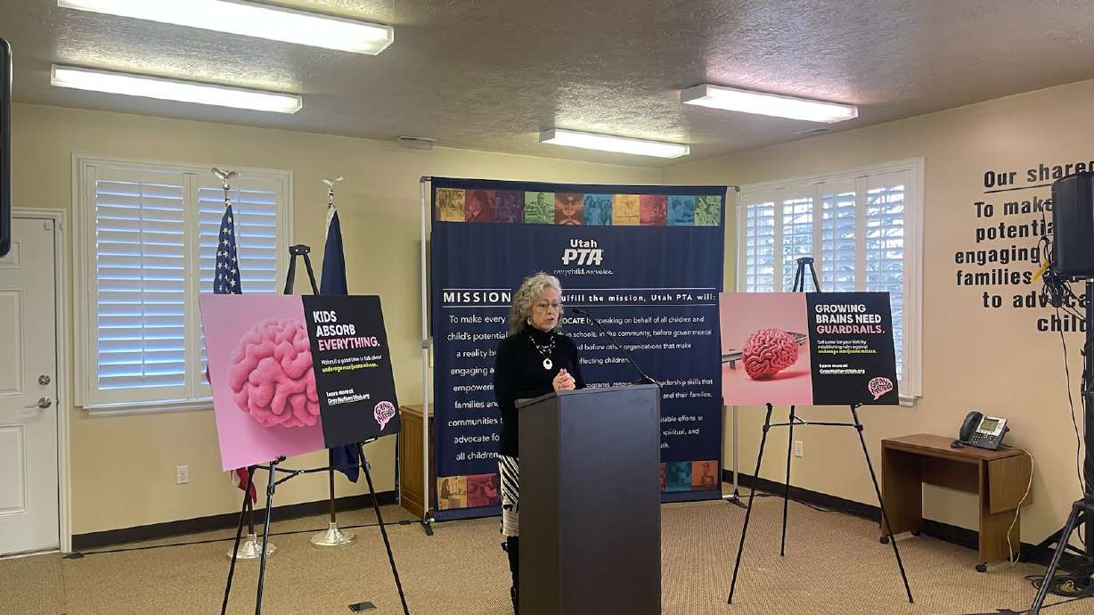 Heather Lewis, substance use prevention coordinator for the Utah County Health Department, talks about the dangers of underage marijuana use and how parents can talk about it with their kids during a press conference on Wednesday.