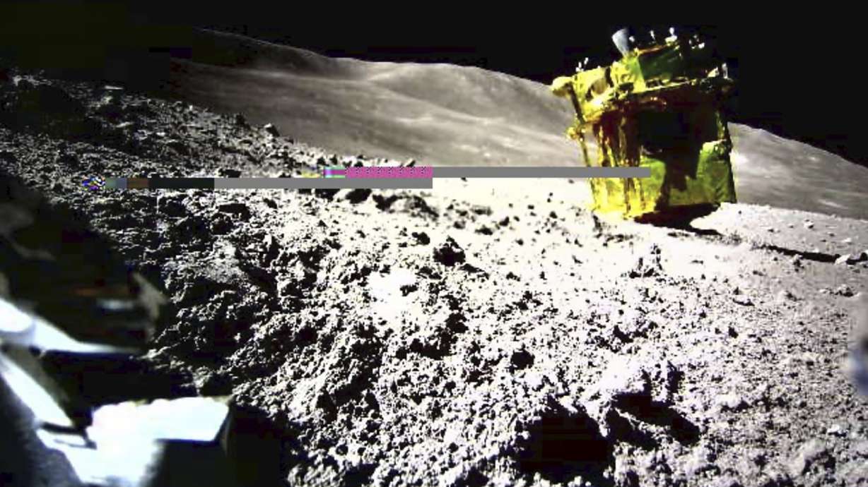 An image taken by a Lunar Excursion Vehicle 2 of a robotic moon rover called Smart Lander for Investigating Moon on the moon. Japan became the fifth country ever to reach the moon when the SLIM touched down on the Moon early on Saturday.