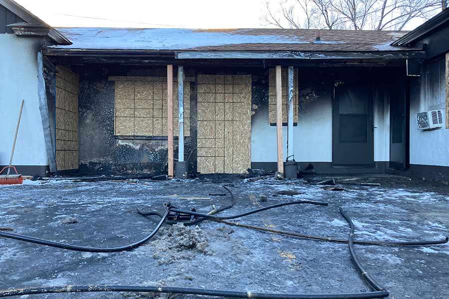 The Laab’s Apartment units after the fire on Jan. 14 in Pocatello, Idaho.
