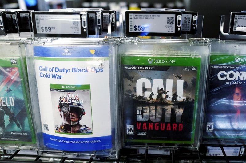 Activision games "Call of Duty" are pictured in a store in the Manhattan borough of New York City, N.Y., in 2022. Microsoft is letting go of 1,900 employees at Activision Blizzard and Xbox this week, news website The Verge reported on Thursday.