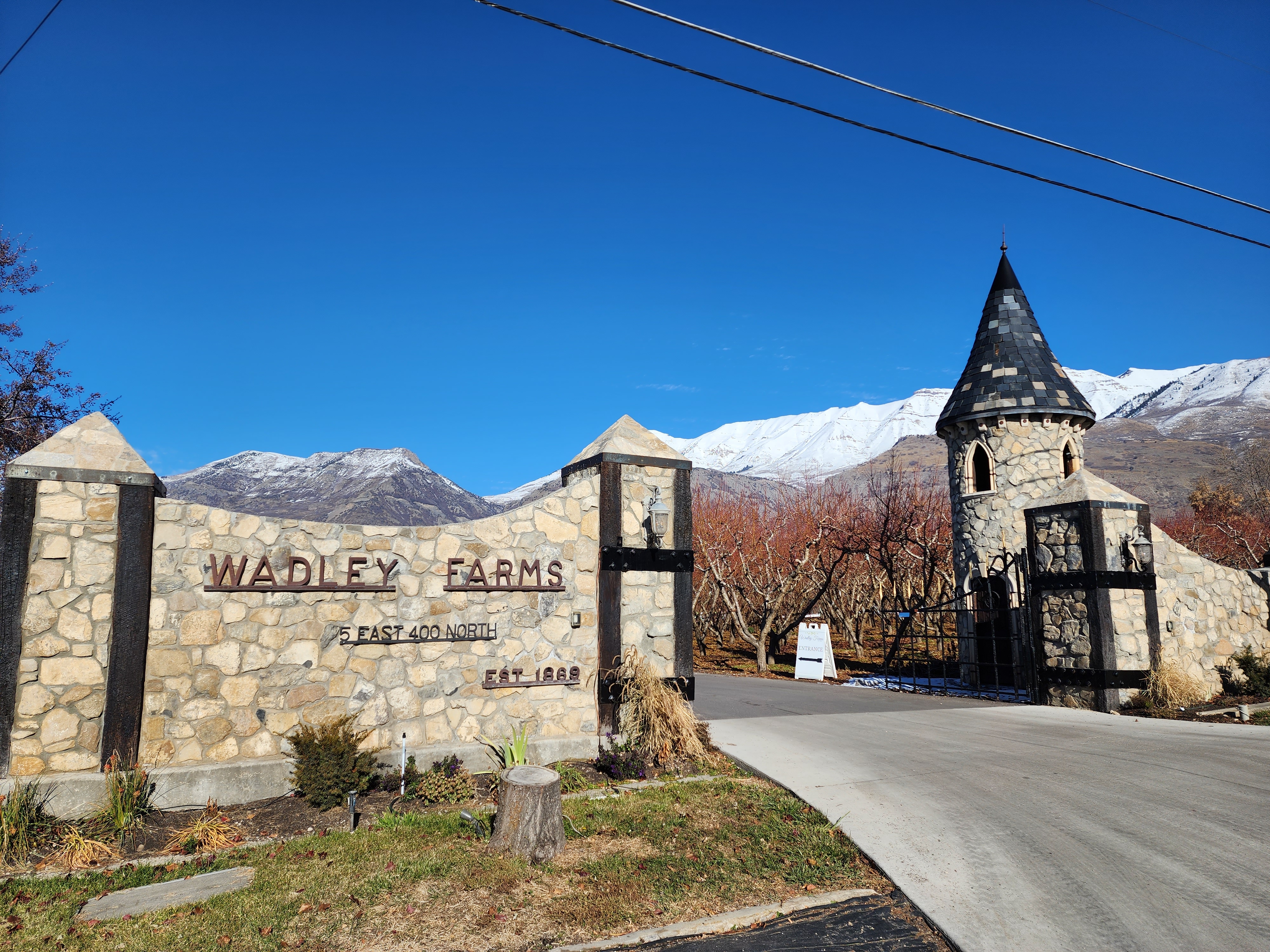 The entrance at Wadley farms in Lindon.