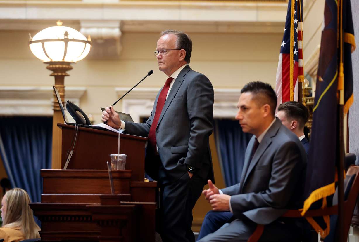 Senate President Stuart Adams, R-Layton, presides over the Senate in the Senate chamber at the Capitol in Salt Lake City on Thursday.