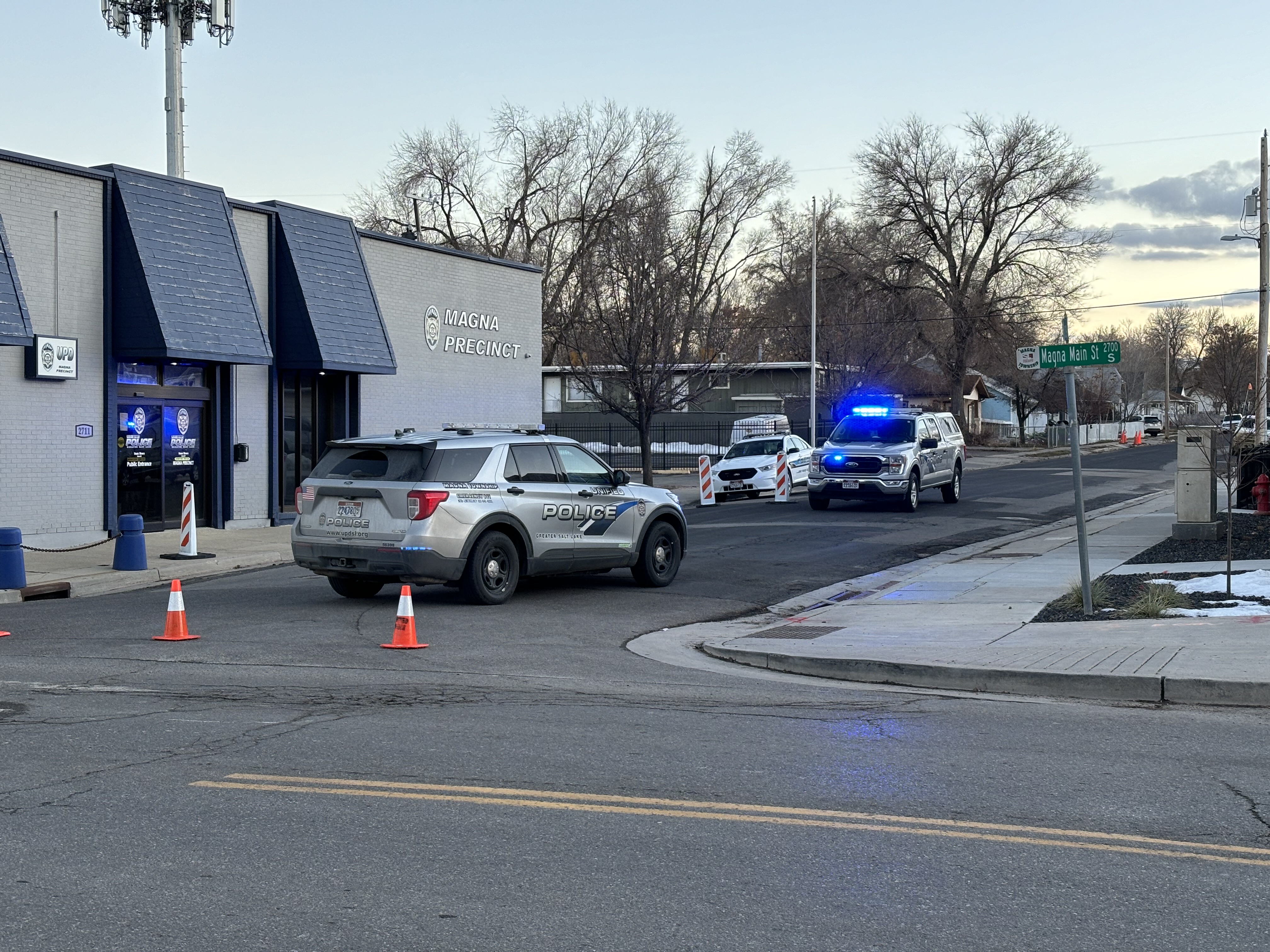 A 7-year-old girl was hit by a car driven by a Unified police officer on Magna Main Street near Buccaneer Drive Friday.