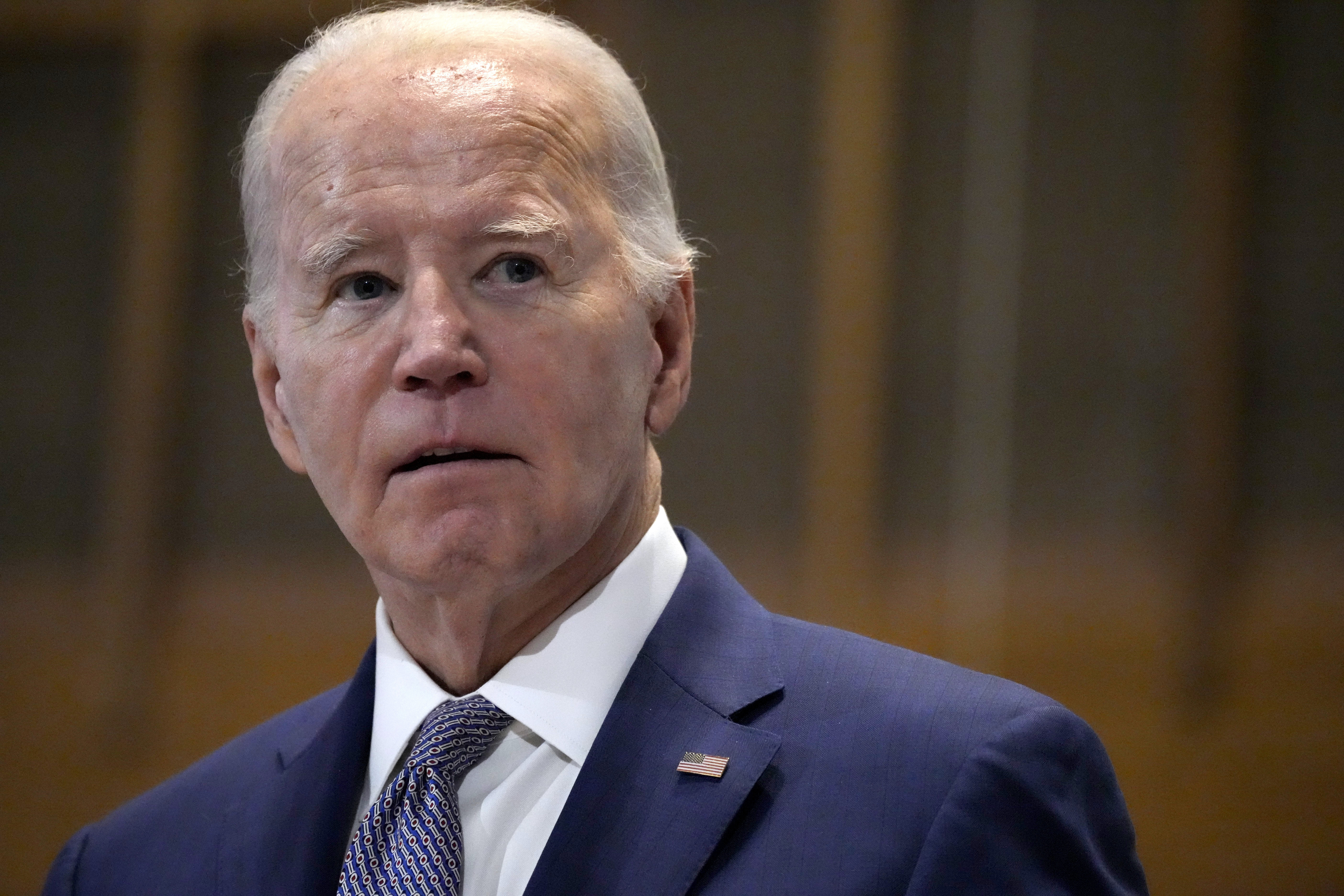 President Joe Biden speaks at St. John Baptist Church in Columbia, S.C., on Sunday. The U.S. military says three American troops were killed and at least 34 troops were injured in a drone strike in northeast Jordan near the Syrian border.