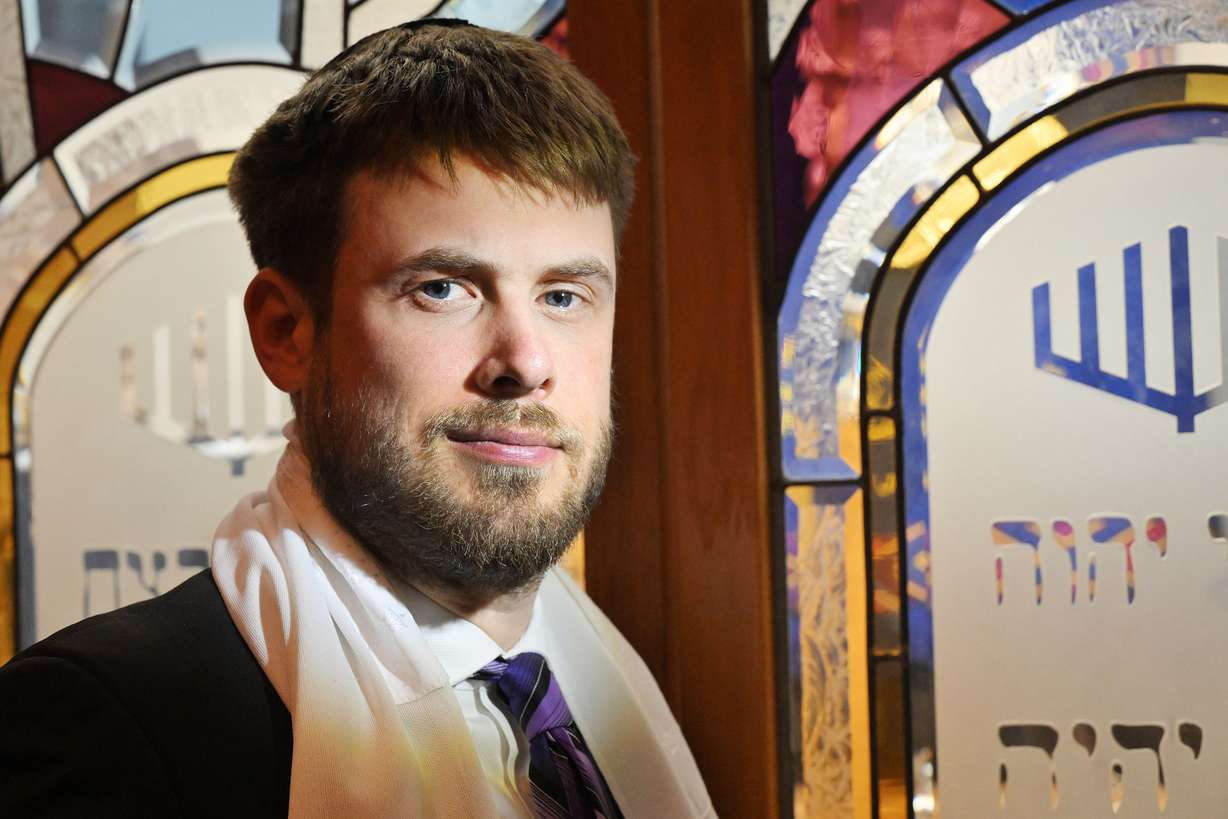 Rabbi Samuel Spector, of Congregation Kol Ami in Salt Lake City, poses for photos after discussing the conflicts in Ukraine and also Israel during an interview on Jan. 12.