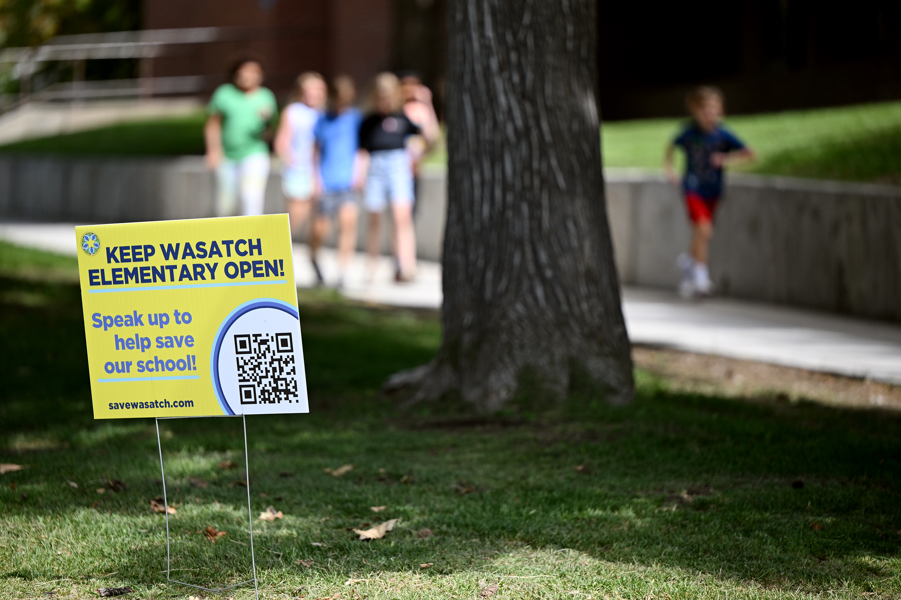 Students from Wasatch Elementary School on Sept. 12, 2023. An unidentified group of parents is calling on the Salt Lake City School District to revoke the decision to close four elementary schools, alleging "possible ethical violations."