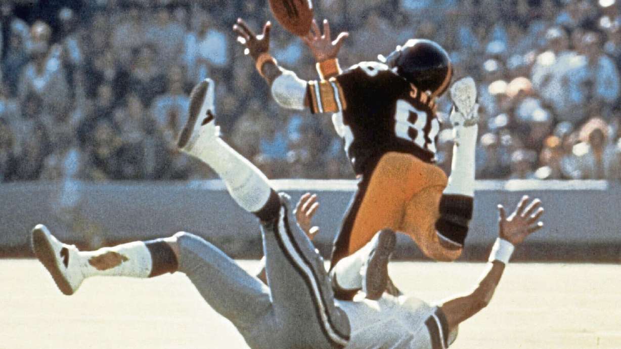 FILE - Pittsburgh Steelers receiver Lynn Swann diving to catch a pass in Super Bowl X against the Dallas Cowboys, Jan. 18, 1976. The Cowboys were on the wrong end of a Super Bowl rematch in the 1970s, losing to the Steelers following the 1975 and 1978 seasons.