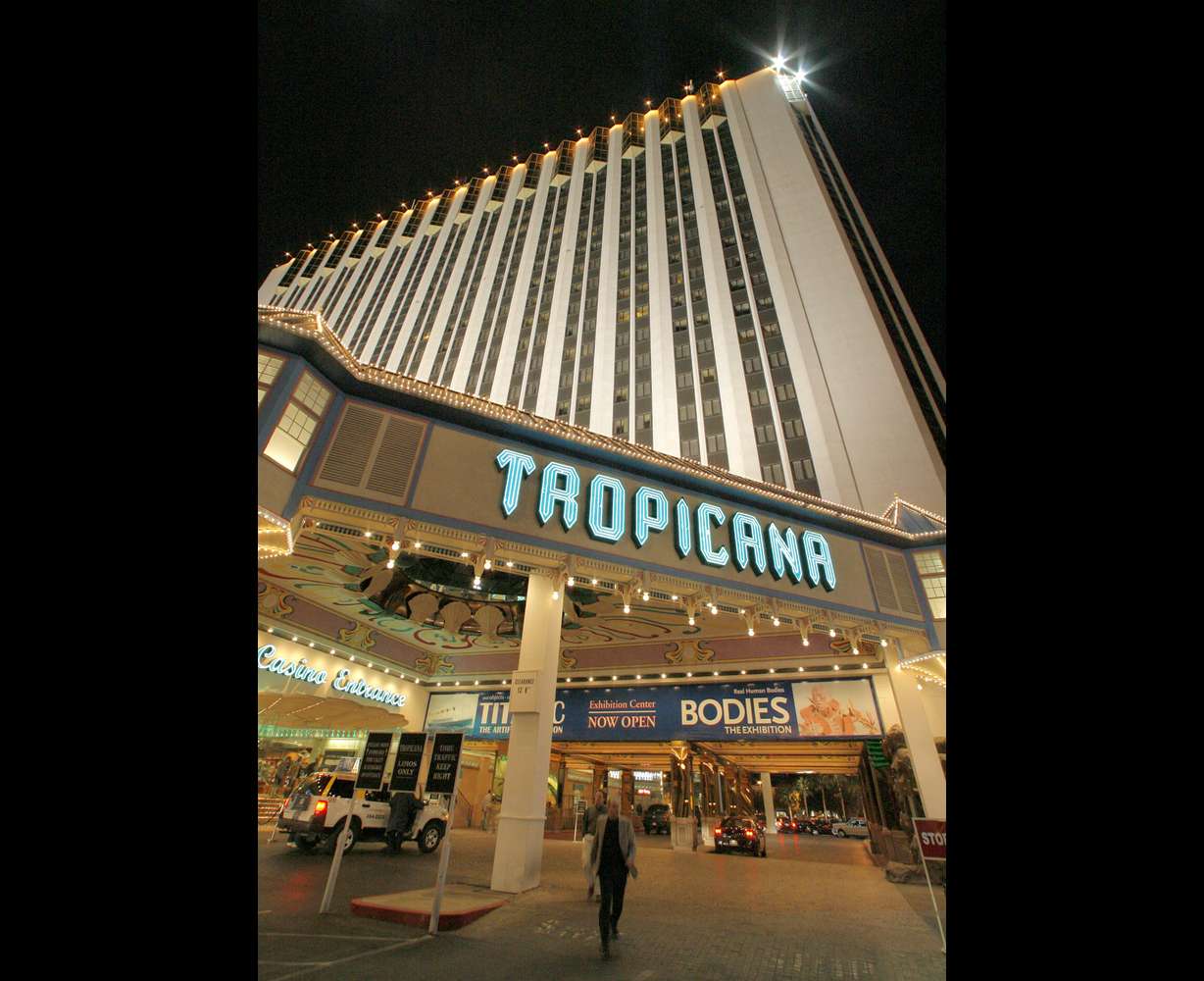 The Tropicana Resort & Casino is shown on March 28, 2007, in Las Vegas. The storied hotel-casino that once had ties to the mob and had been nicknamed the “Tiffany of the Strip,” is set to shut its doors for good to make room for a $1.5 billion Major League Baseball stadium.