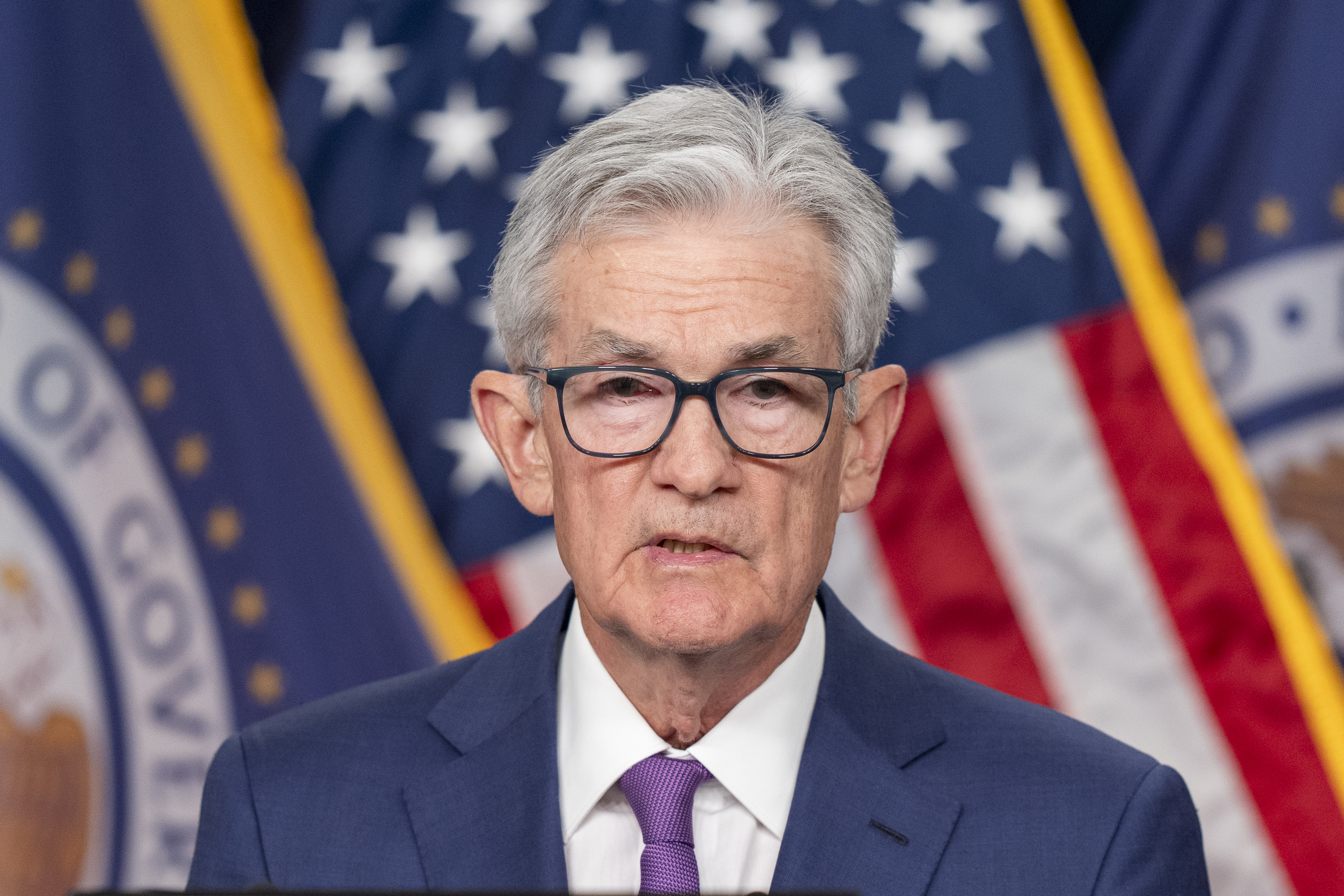 Federal Reserve Board Chair Jerome Powell speaks during a news conference about the Federal Reserve's monetary policy at the Federal Reserve, Wednesday in Washington.