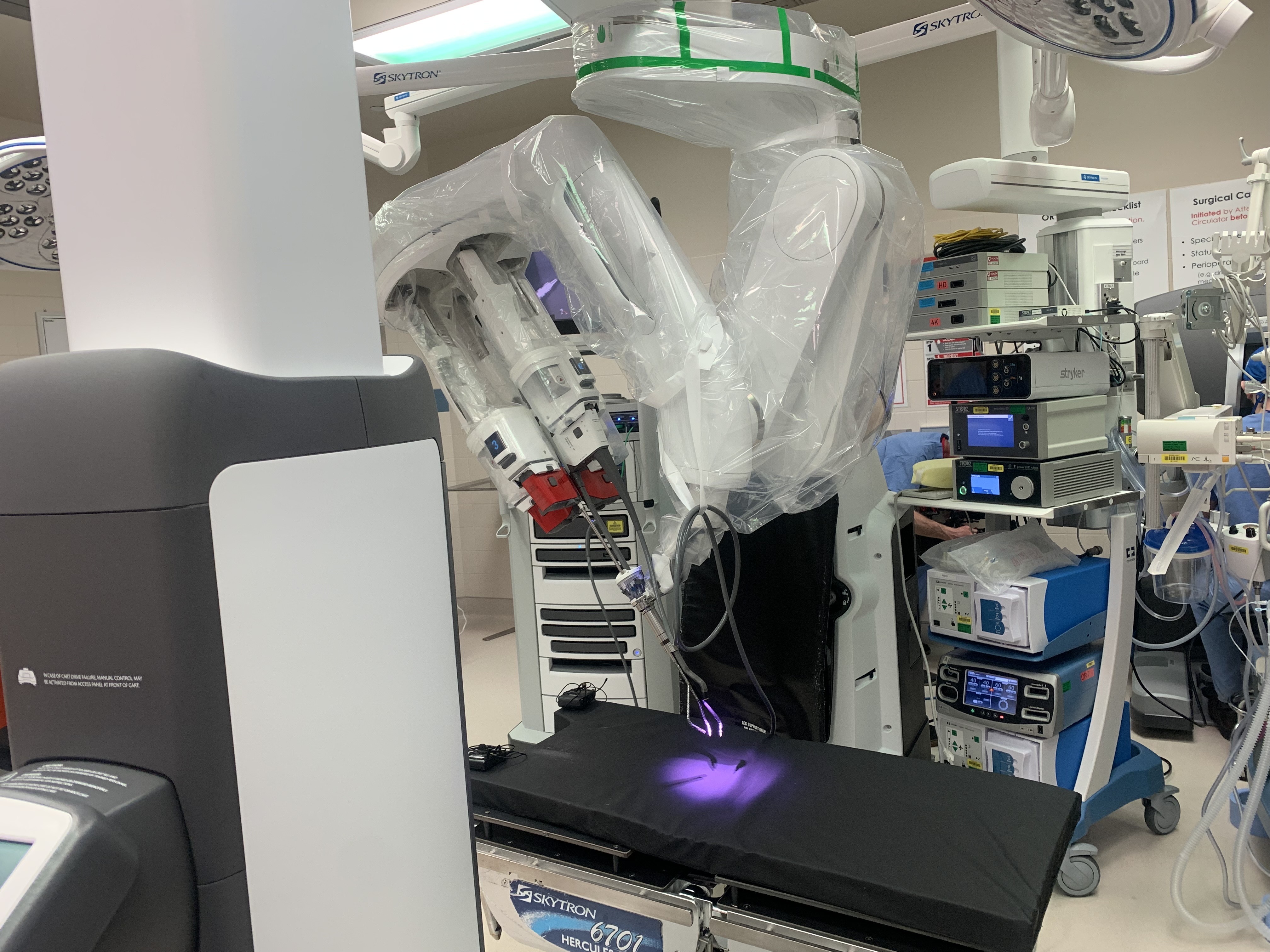 The new DaVinci single-port robot at the Huntsman Cancer Institute, pictured here on Jan. 24. Use of robots like DaVinci SP in surgery can make the process smoother for doctors and patients.
