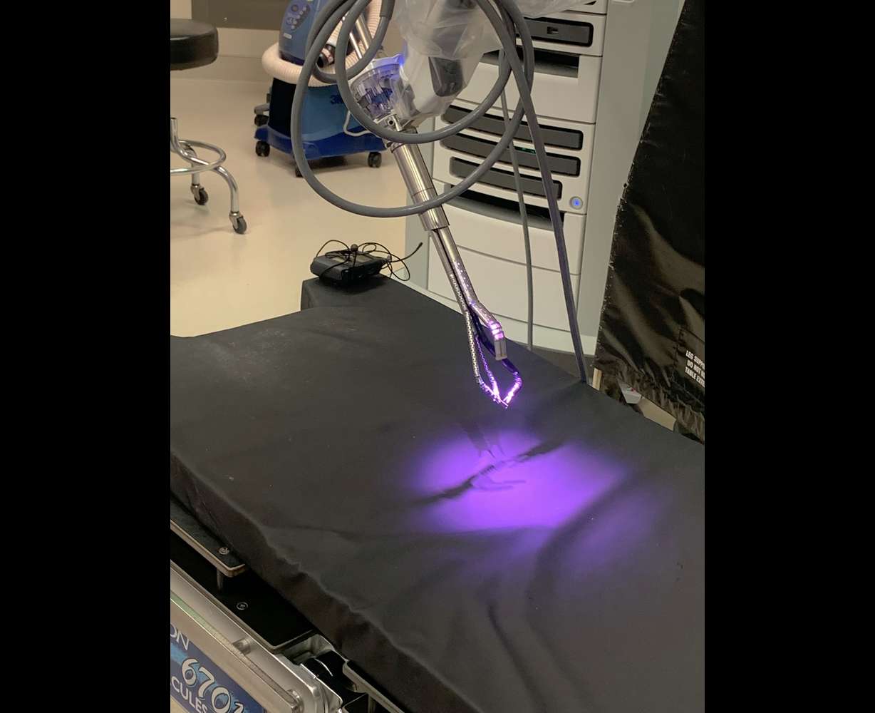 The new DaVinci single-port robot at the Huntsman Cancer Institute, pictured here on Jan. 24. Use of robots like DaVinci SP in surgery can make the process smoother for doctors and patients.