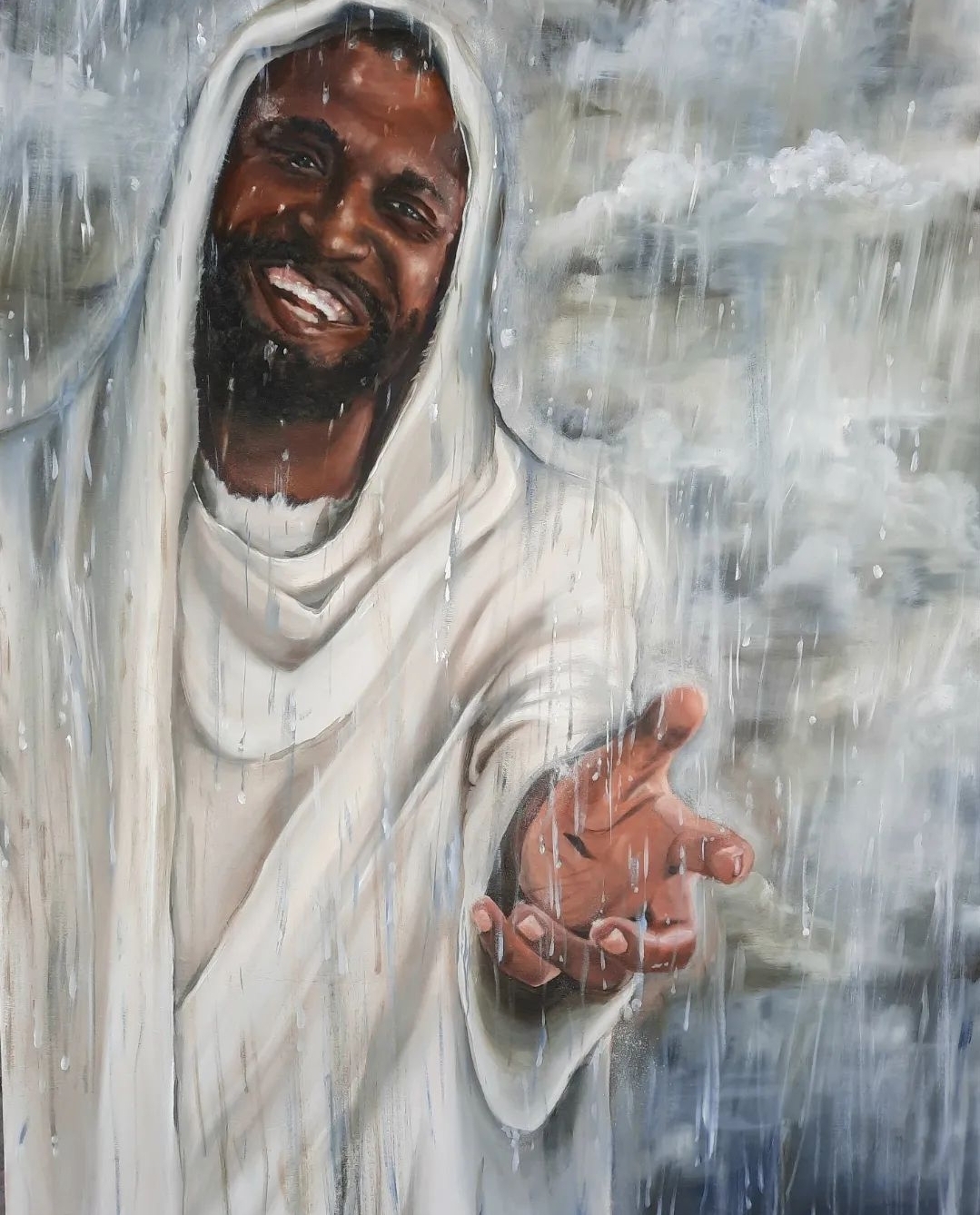 "Joy in the Storm" is an oil painting on a wooden panel by Eternity Stovall. It will be on display as part of the "Mosaic of Christ" art show at Writ & Vision in Provo from Feb. 2-24.