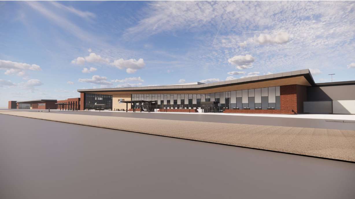 A rendering of a project to expand three new gates at Provo Airport. The city is seeking $5.5 million from the Utah Legislature this year to help pay for the $80 million project.