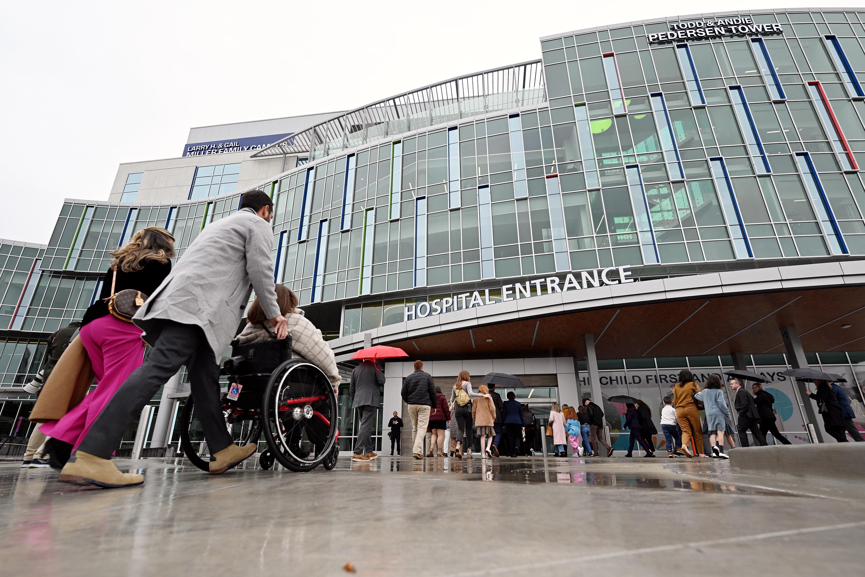 Guests enter the new Intermountain Primary Children’s Hospital, Miller Family Campus, in Lehi ahead of its dedication on Friday.