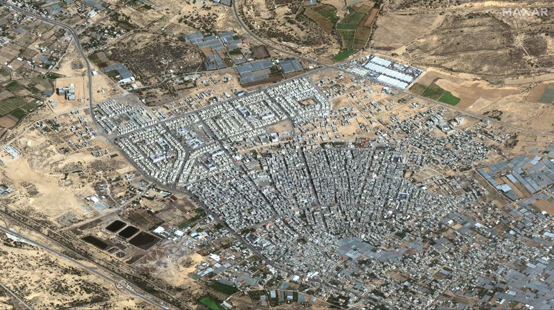 A view of Rafah, southern Gaza Strip on Nov. 6, 2023, in this handout satellite image. 