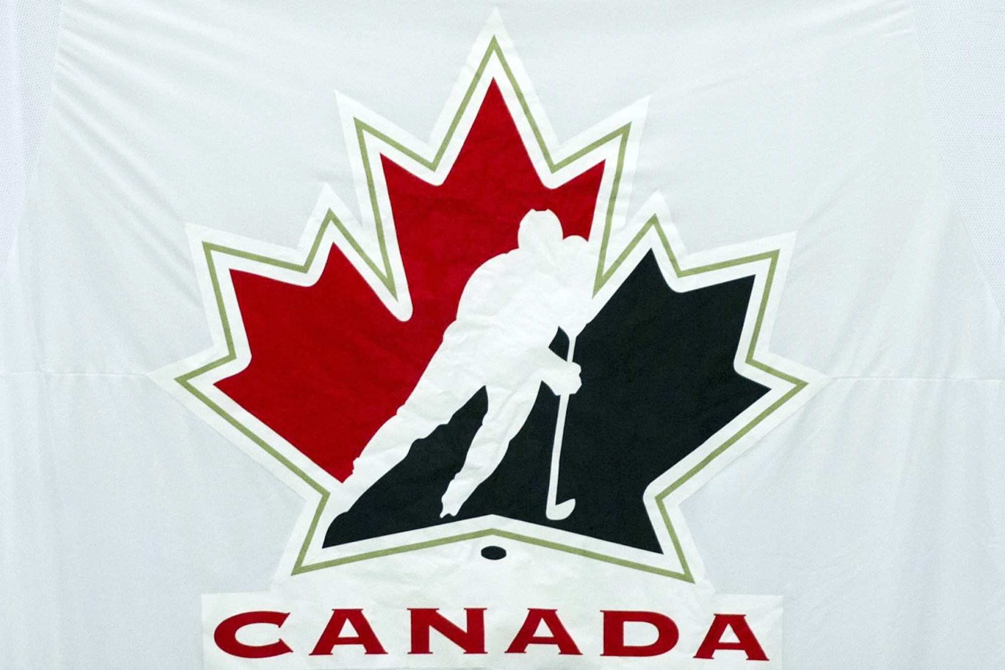 FILE - A giant jersey with a Hockey Canada logo is displayed at the CIS All-Stars exhibition hockey game in Calgary, Alberta, on Tuesday, Dec. 13, 2011. Hockey is bracing for the next development in a scandal that has rocked the sport and led to multiple investigations into the actions of several prominent NHL players who were on Canada's gold-medal winning 2018 world junior team. Police in London, Ontario, scheduled a news conference for Feb. 5, 2024, to provide details about its sexual assault investigation involving members of Canada's world junior team.
