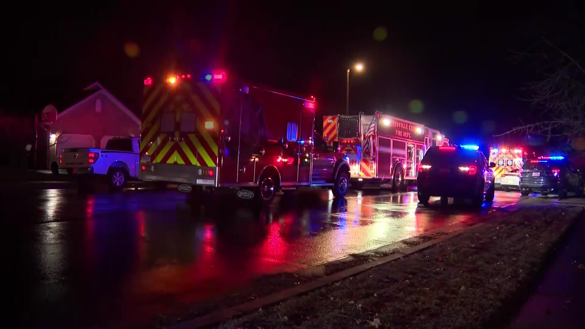 Emergency crews responded to a home near 1150 South and 500 East in Kaysville after a truck crashed into it Monday morning while attempting to evade police.