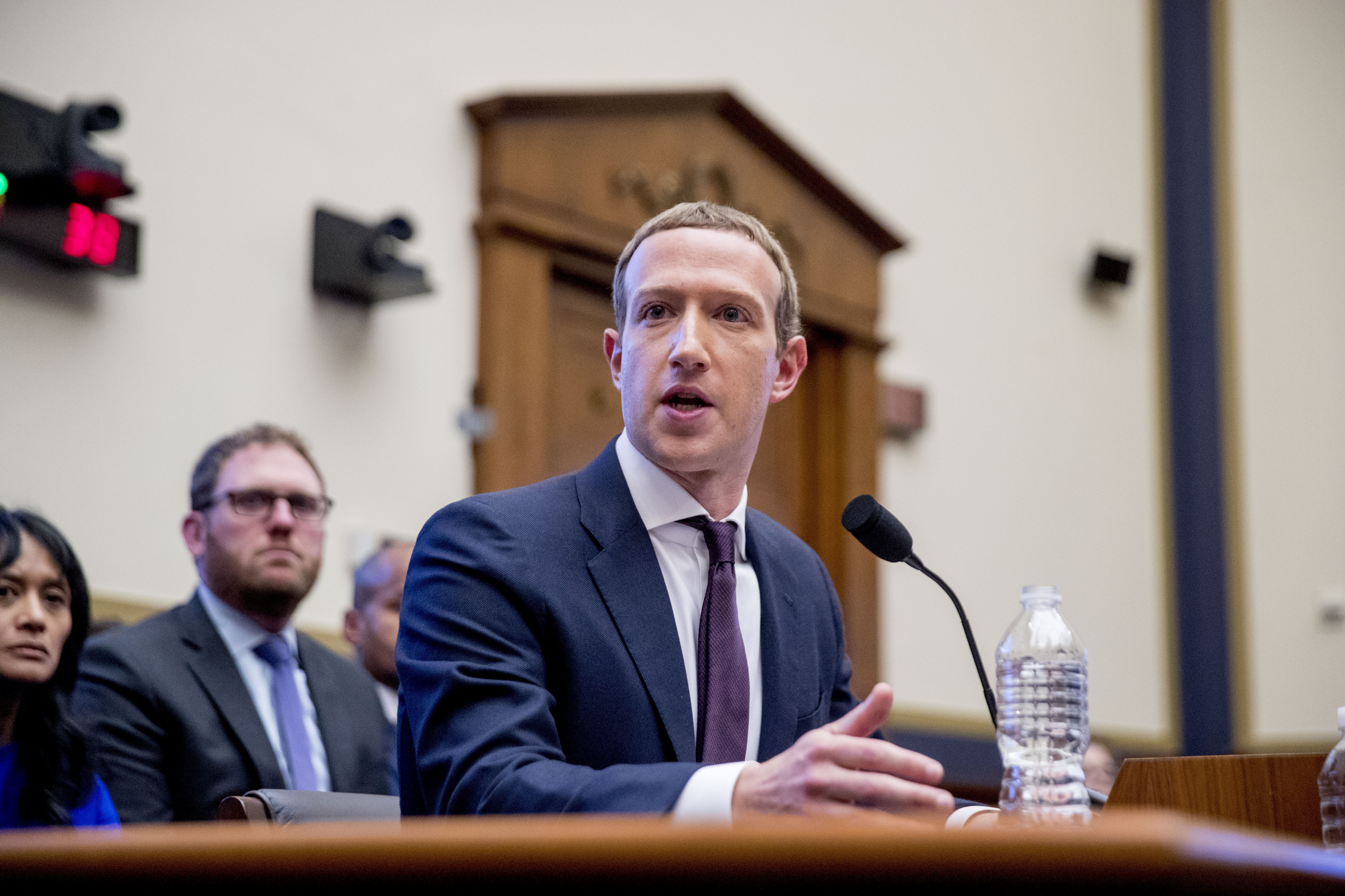 Facebook CEO Mark Zuckerberg testifies before a House Financial Services Committee hearing on Capitol Hill in Washington, Oct. 23, 2019. Meta's oversight board said Monday it is urging the company to clarify its approach to manipulated media.