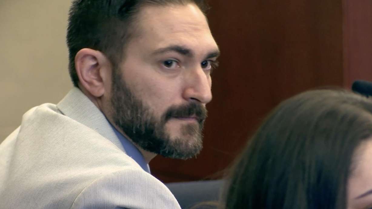Former police officer Thomas Caygle, seen here in court on Friday, was found not guilty of aggravated assault on Monday. The charge was related to a December 2022 incident in which Caygle pinned a man between his truck and the man's vehicle.