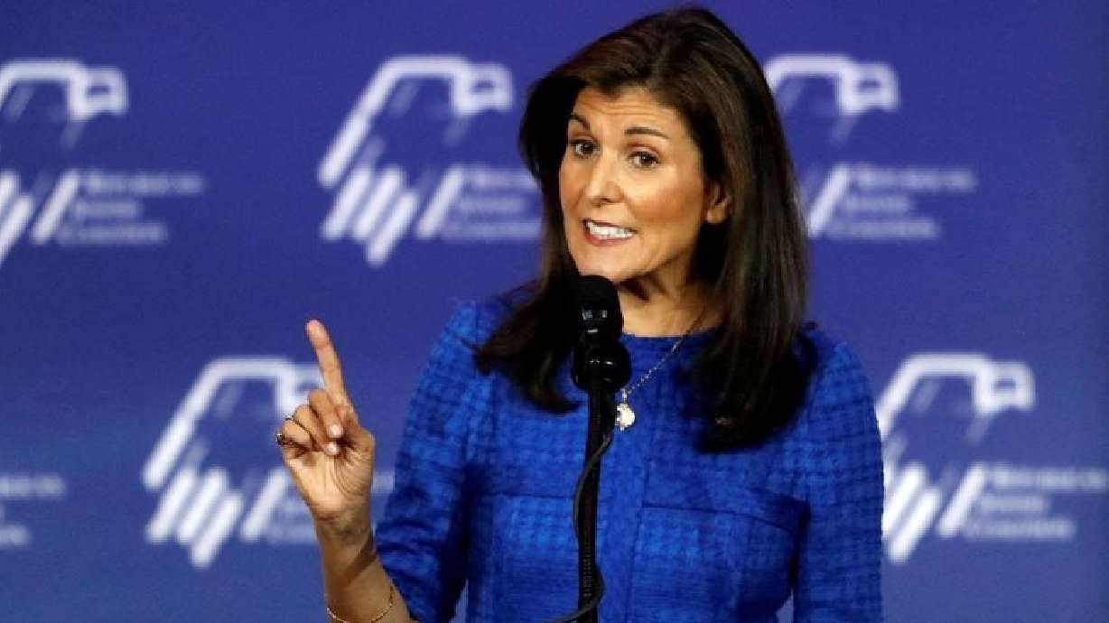 Republican U.S. presidential candidate Nikki Haley speaks in Las Vegas, Oct. 28, 2023. Haley is set to win the Nevada Republican primary.