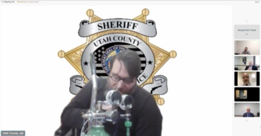 Nicholas Rossi appears in court from the Utah County Jail at a hearing on Feb. 6. On Tuesday, 4th District Judge Derek Pullan said Rossi could have one more month to hire an attorney.